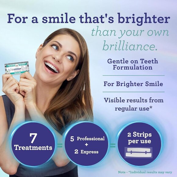 Teeth Whitening Strips - 7-Day Treatment with Non-Slip, Dry Strip Technology - W - Picture 3 of 9